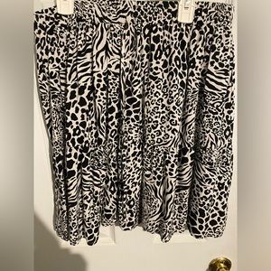 Black and white leopard print skirt